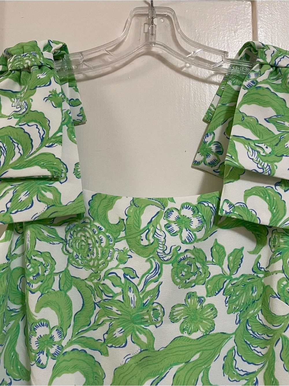 Lilly Pulitzer Green white blue anders skirted romper size large - Picture 2 of 10